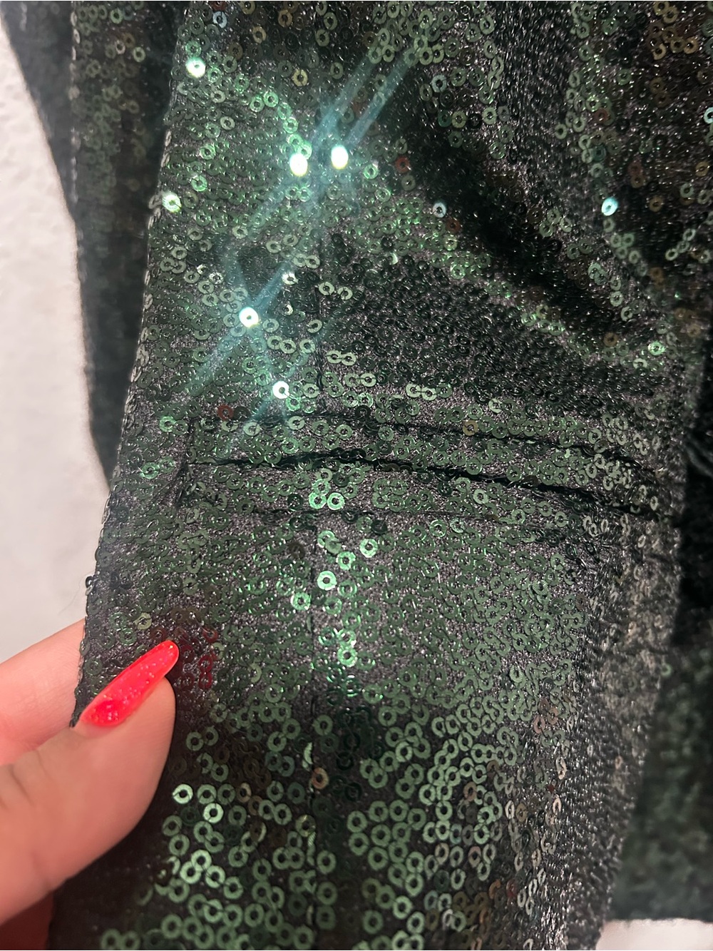 Women's Green Sequin Blazer Jacket and pant set size medium - Picture 3 of 8